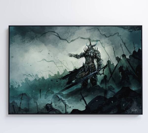 QUADRO JOGO WARCRAFT - 120x80 - Tecido Canvas - 8