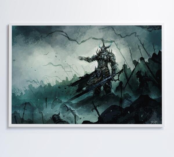 QUADRO JOGO WARCRAFT - 120x80 - Tecido Canvas