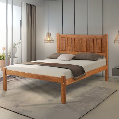 Cama de Casal Maria Madeira Maciça Linha Sucupira/angelim Cera Natural
