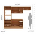 Ver imagem 3 de Cozinha Pérola 270cm com Rodapé e Tampo 4 Peças Cinza/Freijó Yescasa