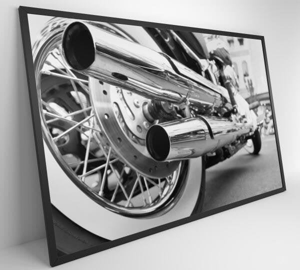 QUADRO MOTO PRETO E BRANCO - 60x40 - Tecido Canvas - 5