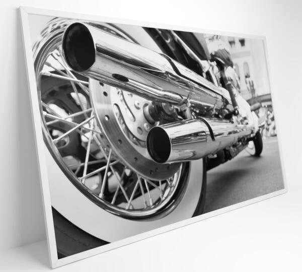 QUADRO MOTO PRETO E BRANCO - 60x40 - Tecido Canvas - 2