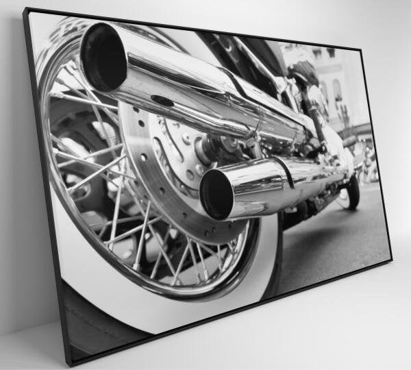 QUADRO MOTO PRETO E BRANCO - 60x40 - Tecido Canvas - 6