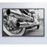 Quadro Moto Preto e Branco - 120x80 - Vidro Impresso - 7