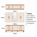 Ver imagem 3 de Roupeiro Triton Plus 11 Portas e 6 Gavetas - Cinamomo Off White - Albatroz