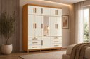 Ver imagem 1 de Roupeiro Triton Plus 11 Portas e 6 Gavetas - Cinamomo Off White - Albatroz