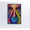 Quadro Rosto Colorido - 40x60 - Vidro Impresso - 8