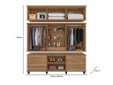 Ver imagem 2 de Roupeiro / Guarda Roupas Diam Triplex Modelo Capelinha com Sistema Ele/ela e Cabideiro em Alumínio C