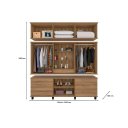 Ver imagem 2 de Roupeiro / Guarda Roupas Diam Triplex Modelo Capelinha com Sistema Ele/ela e Cabideiro em Alumínio C