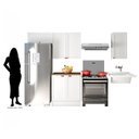 Ver imagem 3 de Armário Multiuso Cozinha 5 Peças 200cm Unna Poliman Móveis