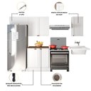 Ver imagem 4 de Armário Multiuso Cozinha 5 Peças 200cm Unna Poliman Móveis