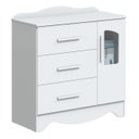 Ver imagem 2 de Cômoda Infantil 1 Porta 3 Gavetas Lisi - Moveis Peroba Amendoa/branco