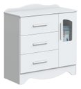 Ver imagem 2 de Cômoda Infantil 1 Porta 3 Gavetas Lisi - Moveis Peroba Amendoa/branco