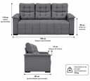 Ver imagem 3 de Sofá 03 Lugares Elegance Plus Sofisticato - Chumbo