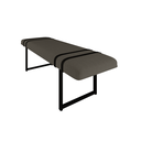 Ver imagem 5 de Banco Decorativo Premium Quarto Moderno Ana Conforto Estofafo Liso Pés em Aço Resistente Cor Cinza