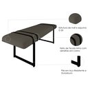Ver imagem 3 de Banco Decorativo Premium Quarto Moderno Ana Conforto Estofafo Liso Pés em Aço Resistente Cor Cinza