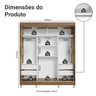 Guarda-Roupa Casal com Pés 3 Portas de Correr Reno Madesa - 4