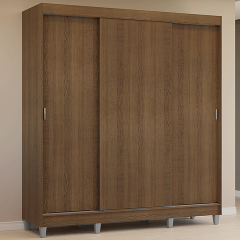 Guarda-Roupa Casal com Pés 3 Portas de Correr Reno Madesa