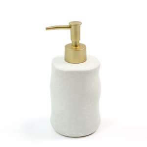 Porta sabonete líquido de cerâmica orgânico branco - Oikos