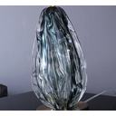 Ver imagem 3 de Luminária Abajur de Cristal Fumê Atíria para Cabeceira de Cama, Salas e Quartos