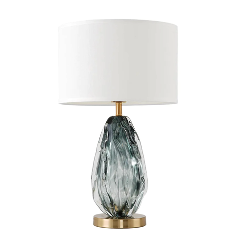 Luminária Abajur de Cristal Fumê Atíria para Cabeceira de Cama, Salas e Quartos