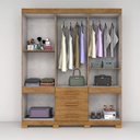 Ver imagem 5 de Guarda-Roupa Casal 10 Portas, 3 Gavetas e Pés MDF Safira Plus Marrom/Cinamomo
