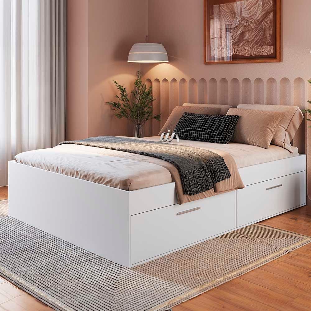 Cama de Casal para Colchões de 138x188cm com 4 Portas Tokio Ck140 Art In Móveis-branco