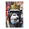 Quadro Macaco Rei Grafite Moldura Cx Alta 40x60 Arte na Arte Moldura Branca - 1