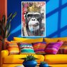 Quadro Macaco Rei Grafite Moldura Cx Alta 40x60 Arte na Arte Moldura Branca - 3