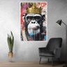 Quadro Macaco Rei Grafite Moldura Cx Alta 40x60 Arte na Arte Moldura Branca - 2