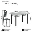 Ver imagem 3 de Conjunto de Sala de Jantar com 1 Mesa Granito e 4 Cadeiras Lara Preto/Cinza
