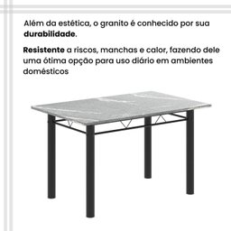 Conjunto de Sala de Jantar com 1 Mesa Granito e 4 Cadeiras Lara - 8