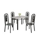 Ver imagem 2 de Conjunto de Sala de Jantar com 1 Mesa Granito e 4 Cadeiras Lara Preto/Cinza