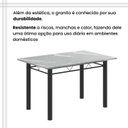 Ver mais imagens de Conjunto de Sala de Jantar com 1 Mesa Granito e 4 Cadeiras Lara Preto/Cinza