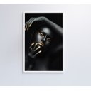 Ver imagem 7 de Quadro Mulher Negra Dourado - 40x60 - Vidro Impresso