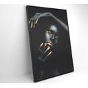 Ver imagem 3 de Quadro Mulher Negra Dourado - 40x60 - Vidro Impresso