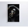 QUADRO MULHER NEGRA DOURADO - 60x90 - Adesivo fotográfico - 7