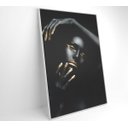 Ver imagem 4 de Quadro Mulher Negra Dourado - 60x90 - Vidro Impresso