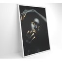 Ver imagem 2 de Quadro Mulher Negra Dourado - 60x90 - Vidro Impresso