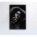 Ver mais imagens de Quadro Mulher Negra Dourado - 60x90 - Vidro Impresso