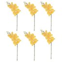 Ver imagem 1 de Kit Atacado 24 Unidades - Flor Artificial de Orquídea Toque Real Amarela | Formosinha