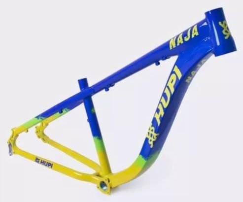 Quadro Hupi Naja V9 Vertical - Azul/amarelo/verde | MadeiraMadeira