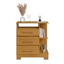 Ver imagem 5 de Cômoda para Quarto 3 Gavetas 72cm com Nicho e Pés Saint Marrom/Carvalho Americano