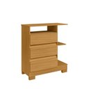 Ver imagem 4 de Cômoda para Quarto 3 Gavetas 72cm com Nicho e Pés Saint Marrom/Carvalho Americano