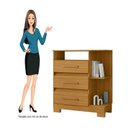 Ver imagem 6 de Cômoda para Quarto 3 Gavetas 72cm com Nicho e Pés Saint Marrom/Carvalho Americano