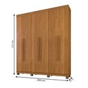Ver imagem 4 de Guarda-roupa Casal Viena 6 Portas 3 Gavetas Cinamomo - Panorama Móveis