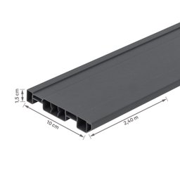 Rodape Cinza Escuro Pvc 240x7 Cm 10 Peças - 4