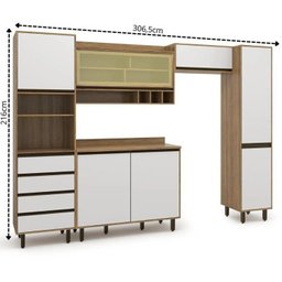 Cozinha Compacta 5 Peças 7 Portas 4 Gavetas Confort - 3