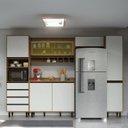 Ver imagem 1 de Cozinha Compacta 5 Peças 7 Portas 4 Gavetas Confort Branco/Cinamomo/Off-White