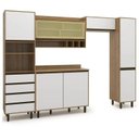 Ver imagem 2 de Cozinha Compacta 5 Peças 7 Portas 4 Gavetas Confort Branco/Cinamomo/Off-White